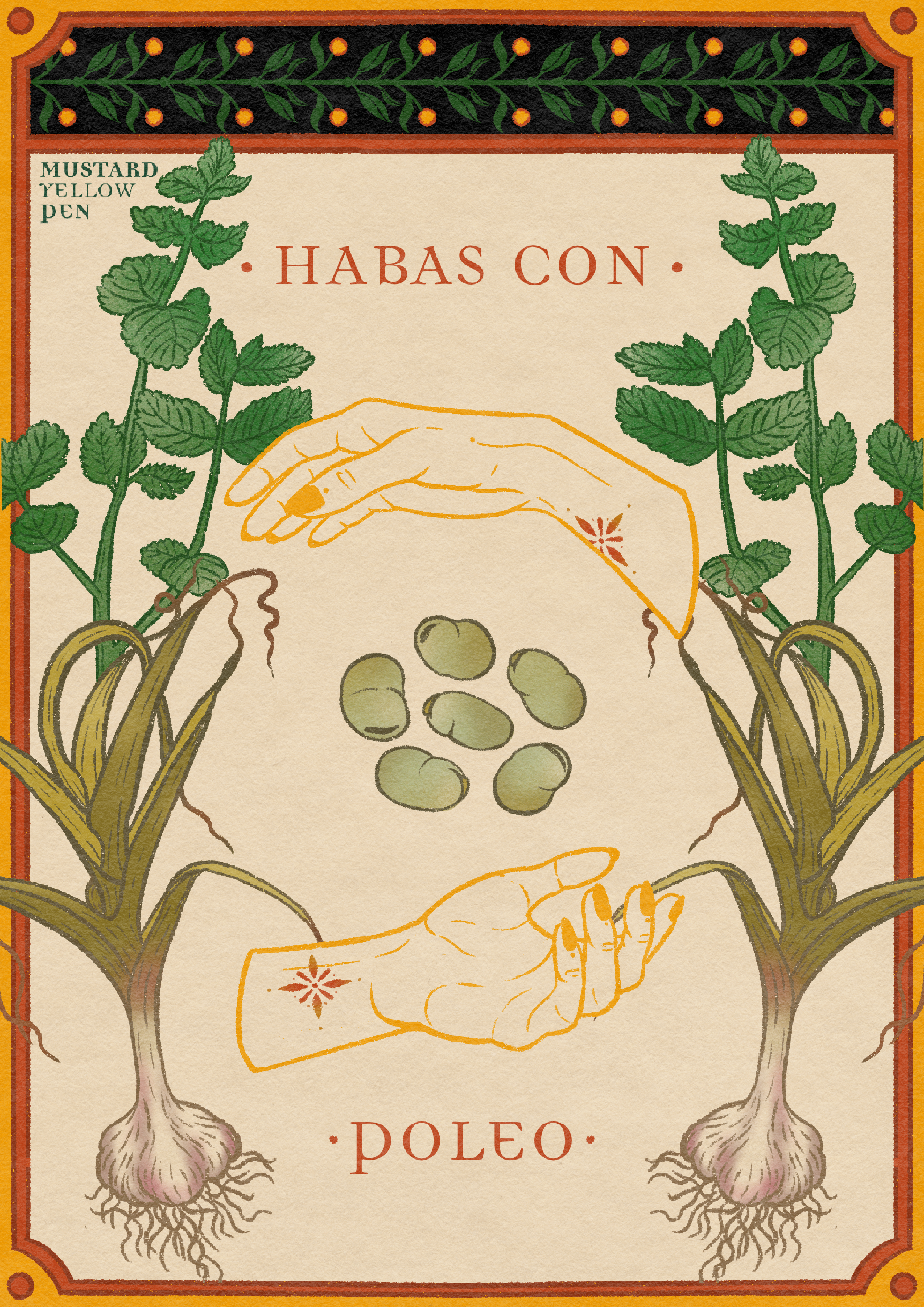 Ilustración digital — Habas con Poleo, 2024